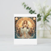 Vrouw Moon Goddess Briefkaart (Staand voorkant)