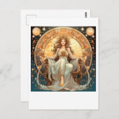 Vrouw Moon Goddess Briefkaart (Voorkant / Achterkant)