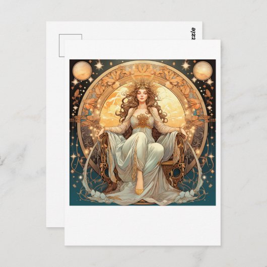 Vrouw Moon Goddess Briefkaart (Voorkant / Achterkant)