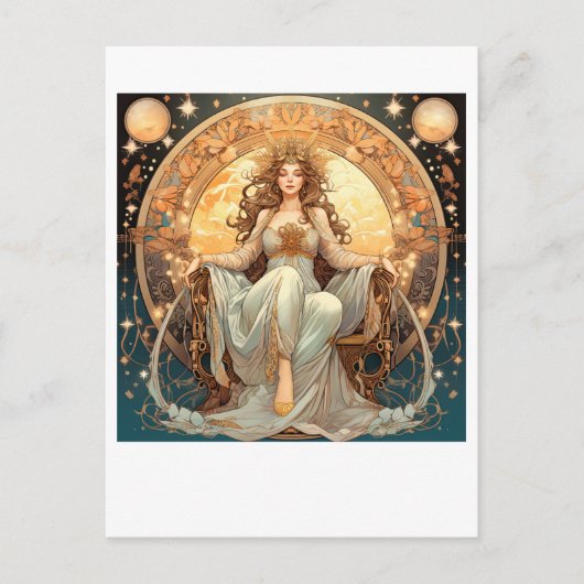 Vrouw Moon Goddess Briefkaart (Voorkant)