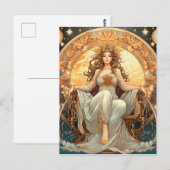Vrouw Moon Goddess Briefkaart (Voorkant / Achterkant)