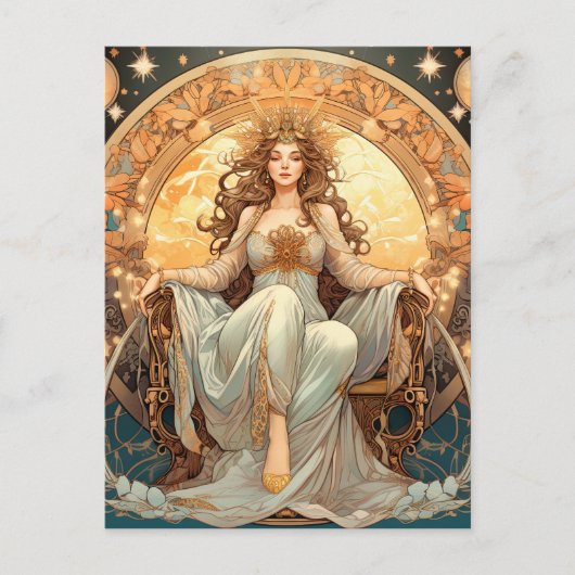 Vrouw Moon Goddess Briefkaart (Voorkant)