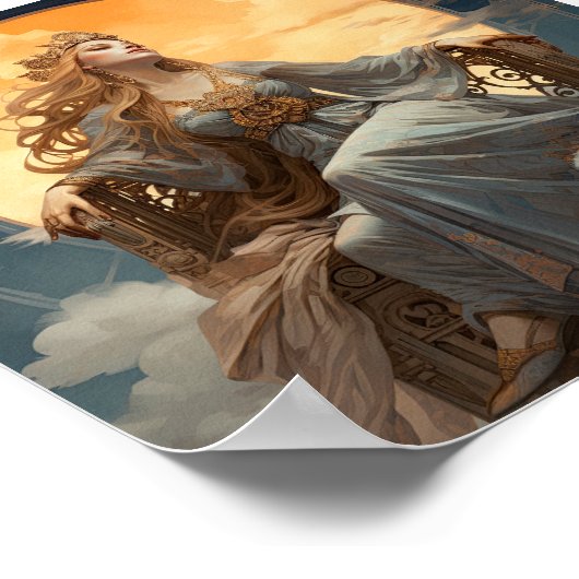 Vrouw Moon Goddess Poster (Hoek)