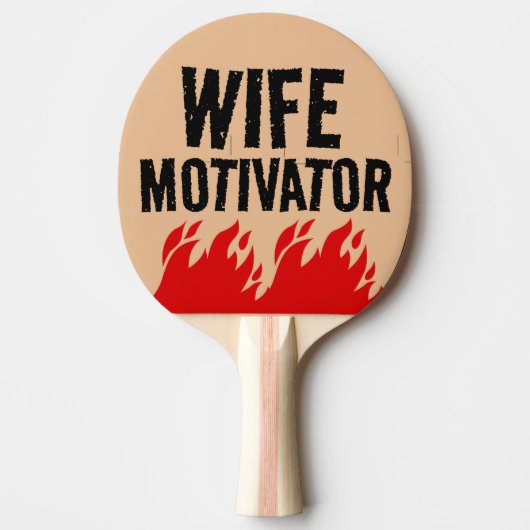 VROUW MOTIVATOR FUNNY PING PONG PADDLE TAFELTENNISBATJE (Voorkant)