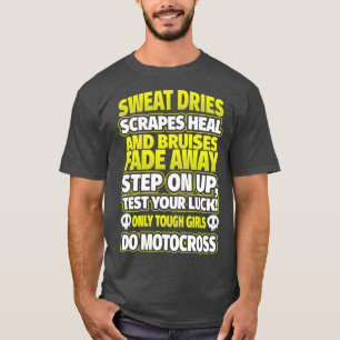 Vrouw motorcross ruiter stoere meisjes motorcross t-shirt