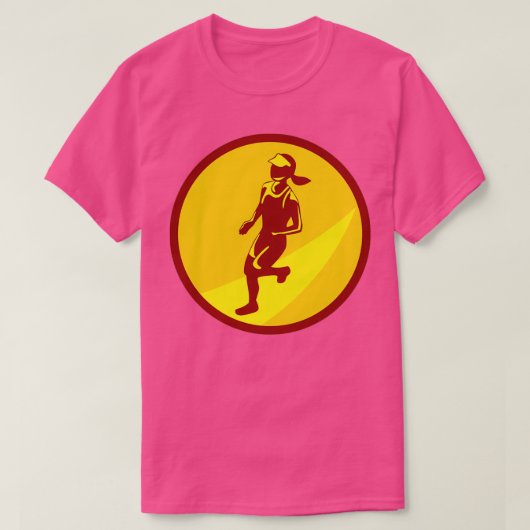 Vrouw motoromloopleiding t-shirt (Design voorkant)