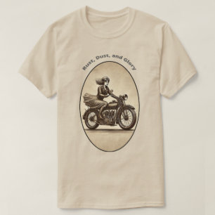  vrouw motorrijder dragen van een bril URM T-shirt