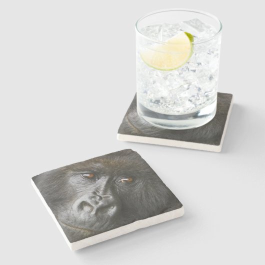 Vrouw Mountain Gorilla Stenen Onderzetter (Zijkant)