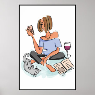 Vrouw Multi-Tasking Printbare Poster