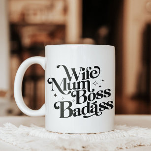 Vrouw Mum Boss Badass Grappig Sarcastisch Moederda Grote Koffiekop