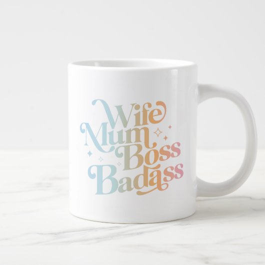 Vrouw Mum Boss Badass Grappig Sarcastisch Moederda Grote Koffiekop (Rechts)