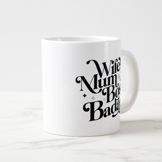 Vrouw Mum Boss Badass Grappig Sarcastisch Moederda Grote Koffiekop (Voorkant rechts)