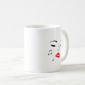 Vrouw Music Face Koffiemok (Voorkant rechts)
