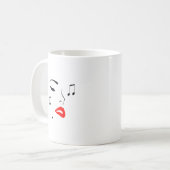 Vrouw Music Face Koffiemok (Voorkant links)