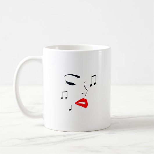 Vrouw Music Face Koffiemok (Links)