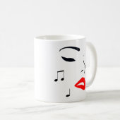 Vrouw Music Face Koffiemok (Voorkant rechts)