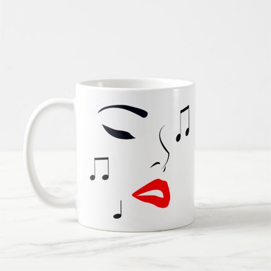 Vrouw Music Face Koffiemok (Links)