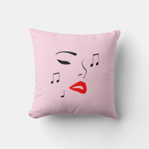 Vrouw Music Face Kussen
