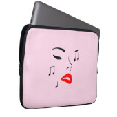 Vrouw Music Face Laptop Sleeve (Voorkant Rechts)