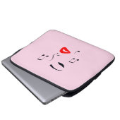 Vrouw Music Face Laptop Sleeve (Voorkant onderkant)