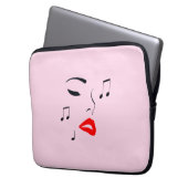 Vrouw Music Face Laptop Sleeve (Voorkant Links)