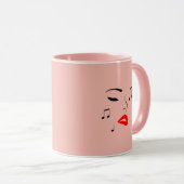 Vrouw Music Face Mok (Voorkant rechts)