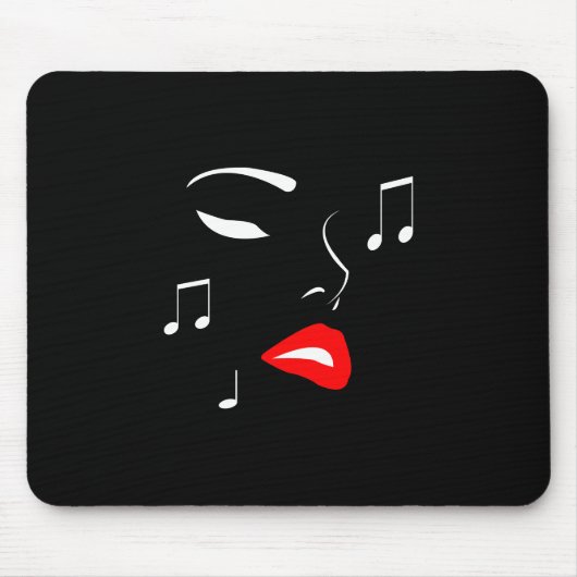 Vrouw Music Face Muismat (Voorkant)
