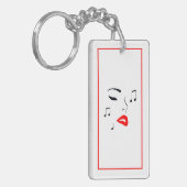 Vrouw Music Face Sleutelhanger (Voorkant Links)