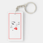 Vrouw Music Face Sleutelhanger (achterkant)