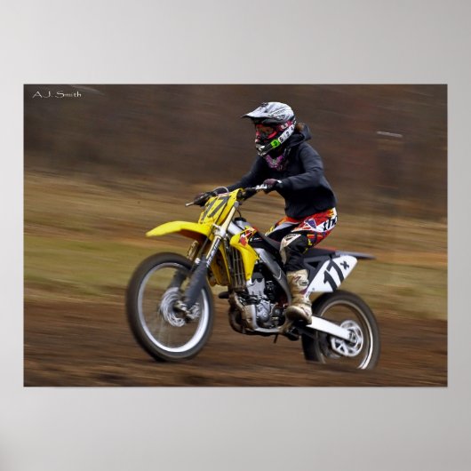 Vrouw MX Racer Poster (Voorkant)