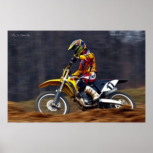 Vrouw MX Racster Poster (Voorkant)
