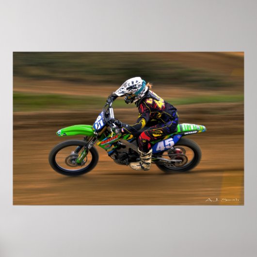 Vrouw MX Racster Poster (Voorkant)