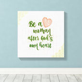 Vrouw na Gods eigen hart citaat Canvas Afdruk (Insitu (Houten vloer))