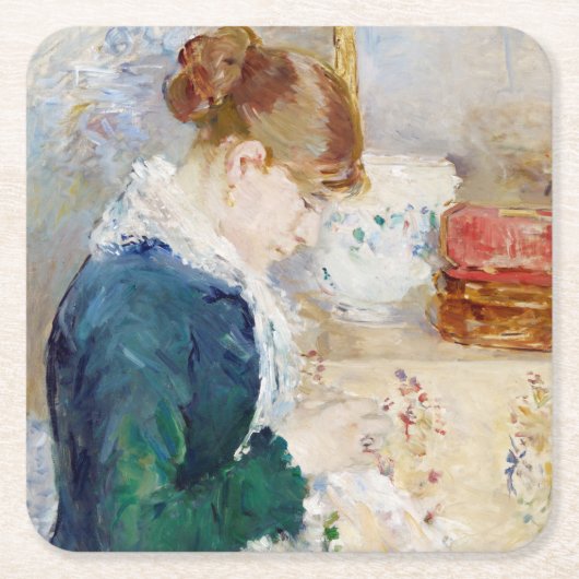 Vrouw Naaien, Berthe Morisot Kartonnen Onderzetters (Voorkant)