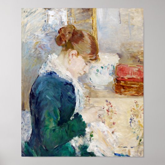 Vrouw Naaien, Berthe Morisot Poster (Voorkant)
