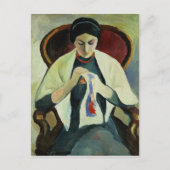 Vrouw naaien briefkaart (Voorkant)