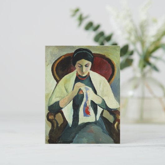 Vrouw naaien briefkaart (Staand voorkant)