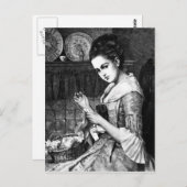 Vrouw naaien briefkaart (Voorkant / Achterkant)