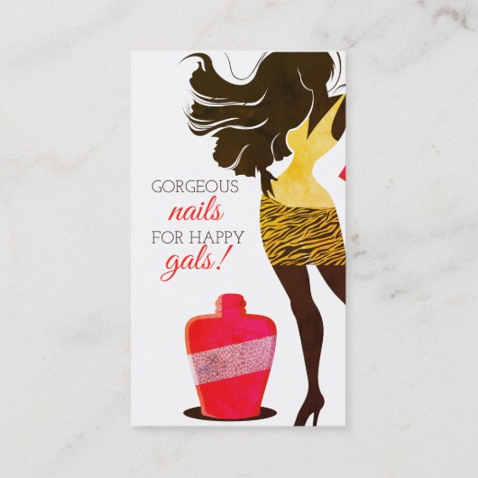 Vrouw nagelt poolse artiest visitekaartje (Achterkant)