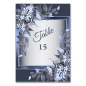 Vrouw: Navy Blue Floral Silver Gray Kaart (Achterkant)