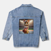 Vrouw Netball Cat, Denim Jacket (Achterkant)