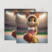Vrouw Netball Cat, Save The Date (Voorkant / Achterkant)