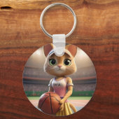 Vrouw Netball Cat, Sleutelhanger (Achterkant)