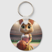 Vrouw Netball Cat, Sleutelhanger (Achterkant)