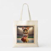Vrouw Netball Cat, Tote Bag (Achterkant)