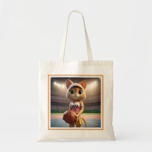 Vrouw Netball Cat, Tote Bag (Voorkant)