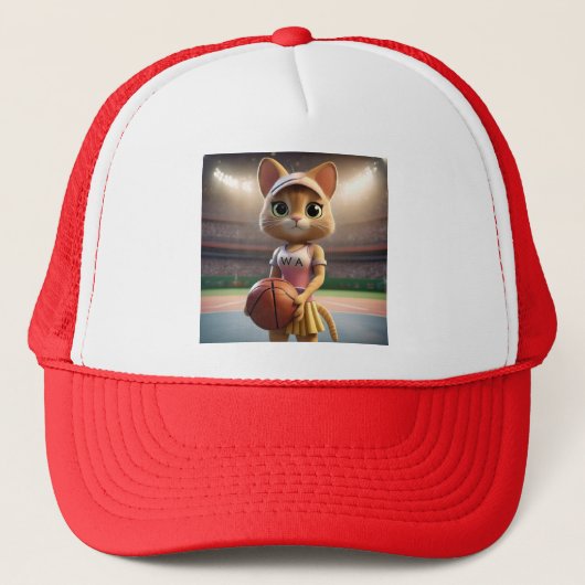 Vrouw Netball Cat, Trucker Pet (Voorkant)