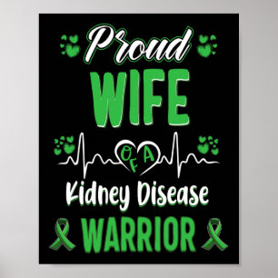 Vrouw Nierziekte Warrior Awareness Lint Groen Poster