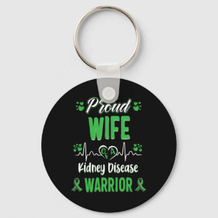 Vrouw Nierziekte Warrior Awareness Lint Groen Sleutelhanger