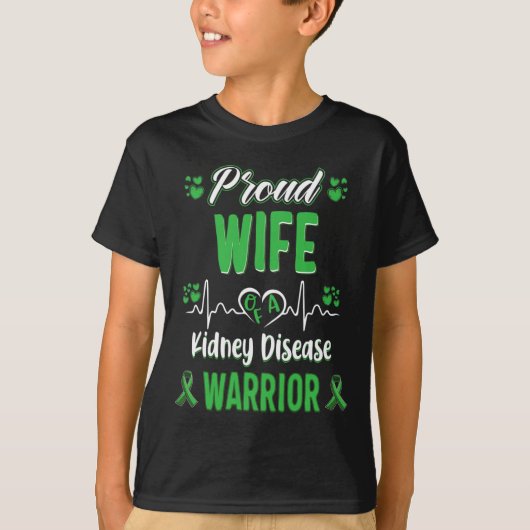 Vrouw Nierziekte Warrior Awareness Lint Groen T-shirt (Voorkant)